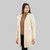 ML116-100 Merino Wool Aran Leaf Stitch Hooded Coat White Shamrockgift.com