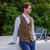 Mucros Weavers Men's Full Back Wool Tweed Vest Brown ShamrockGift.com