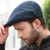 MUCTRIN34 Trinity Tweed Flat Cap-Blue Herringbone Closeup Shamrokgift.com