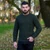 Saol Men's Merino Aran Sweater Army Green MM208 ShamrockGift.com