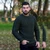 Saol Men's Merino Aran Sweater Army Green MM208 ShamrockGift.com