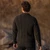 Saol Men's Aran Cable Shawl-Collar Cardigan MM200 Charcoal Shamrockgift.com