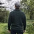 Saol Men's Aran Cable Shawl-Collar Cardigan MM200 Army Green back view Lifestyle Shamrockgift.com