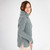 ML117 113 MISTY BLUE Traditional Irish Fisherman Sweater with Adjustable Neckline Side View ShamrockGift.com ML117 113 MISTY BLUE Traditional Irish Fisherman Sweater with Adjustable Neckline Side View ShamrockGift.com