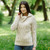 ML160-109 Parsnip Ladies Knit Funnel Neck Supersoft Wool Sweater Front ShamrockGift.com