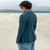 Aran-Woollen-Mills-Flare-Cardigan-with-Diamond-Pattern-B551-Teal-ShamrockGift.com