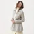 B551-MISTY GREY Colour SuperSoft Merino Wool Flare Cardigan SIDE VIEW ShamrockGift.com