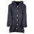 Aran Woollen Mills Ladies Merino long cardigan with hood B556 Navy Front Shamrockgift.com