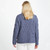 Ladies Roll Neck Wool Irish Pullover Sweater B303 Denim Blue ShamrockGift.com