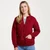 A570 014 RICH RED Colour Traditional Aran Lumber Cardigan Shamrockgift.com