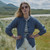 A570 206 DENIM BLUE Colour Traditional Aran Lumber Cardigan Shamrockgift.com