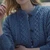 A570 206 DENIM BLUE Colour Authentic Irish Cardigan with Cable and Honeycomb Stitches Shamrockgift.com