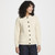 A570 162 NATURAL WHITE Colour  Traditional Women's Irish Cardigan Closed Front ShamrockGift.com