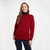 A570 014 RICH RED Colour Traditional Aran Lumber Cardigan Shamrockgift.com