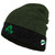 Black/Green Shamrock Turn Up Knit Hat R6144-OS ShamrockGift.com