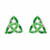 Solvar LUCKY ENAMEL & CRYSTAL TRINITY STUDS S33000 ShamrockGift.com