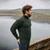 MM902-102 Army Green Men's Half Zip Troyer Sweater Side ShamrockGift.com