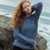 A823-206 Denim Blue Color Ladies Crew Neck Aran Sweater Shamrockgift.com.jpg