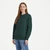A823-Green Ladies Crew Neck Aran Sweater ShamrockGift.com