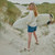 A823-White Ladies Crew Neck Aran Sweater Back View ShamrockGift.com