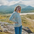 A823-White Ladies Crew Neck Aran Sweater Side View ShamrockGift.com