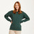 A823-403 Connemara Green Ladies Crew Neck Aran Sweater Front Lifestyle ShamrockGift.com