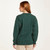 A823-403 Connemara Green Ladies Crew Neck Aran Sweater Back Lifestyle ShamrockGift.com