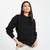A823-167 Black Ladies Crew Neck Aran Sweater Front Lifestyle ShamrockGift.com A823-167 Black Ladies Crew Neck Aran Sweater Front Lifestyle ShamrockGift.com