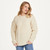 A823-162 White Ladies Crew Neck Aran Sweater Front Lifestyle ShamrockGift.com