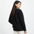 A823-167 Black Ladies Crew Neck Aran Sweater Back Lifestyle ShamrockGift.com