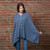 LLS100 904 BLUE Colour Lightweight Lambswool Shawl with Seashell Buttons Shamrockgift.com