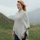 Aran Woolen Mills Traditional Buttoned Merino Wool Poncho for Women B819 Classic Aran ShamrockGift