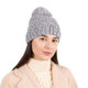 ML310 103 Natural Women's Irish Cable Knit Beanie Hat Front ShamrockGift