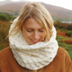 Aran Woollen Mills Women's Merino Wool Honeycomb Irish Snood Scarf B873 Natural ShamrockGift.com