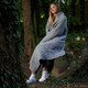 Saol Dara Merino Wool Aran Throw Grey  MT100 ShamrockGift.com