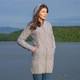 SAOL Ladies Cable Knit Hooded Coat Grey ML901 ShamrockGift.com