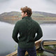 MM902-102 Army Green Men's Half Zip Troyer Sweater Back ShamrockGift.com