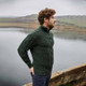 MM902-102 Army Green Men's Half Zip Troyer Sweater Side ShamrockGift.com
