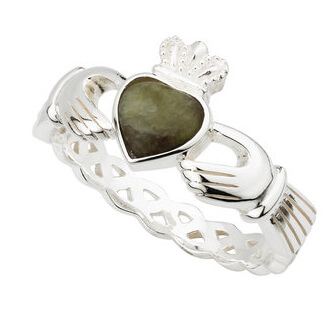 CONNEMARA MARBLE SHAMROCK SCARF RING - Irish Crossroads