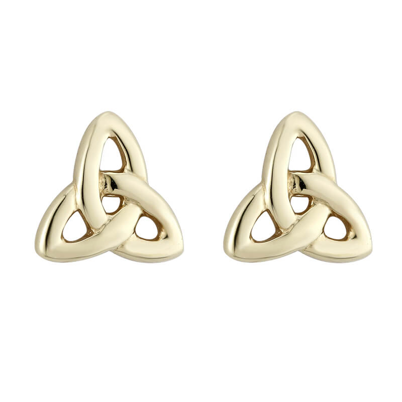 Diamond Stud Earrings Open Ellipse Gold Plated Sterling Silver – OJewellery