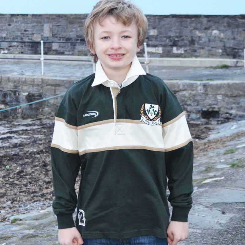 Ireland Long Sleeve Kids Shamrock Rugby Top