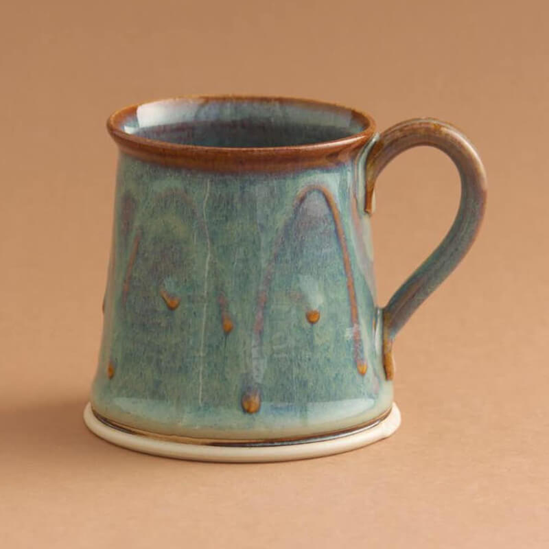 Stoneware Mug - w/ Celtic handbell design, Irish green