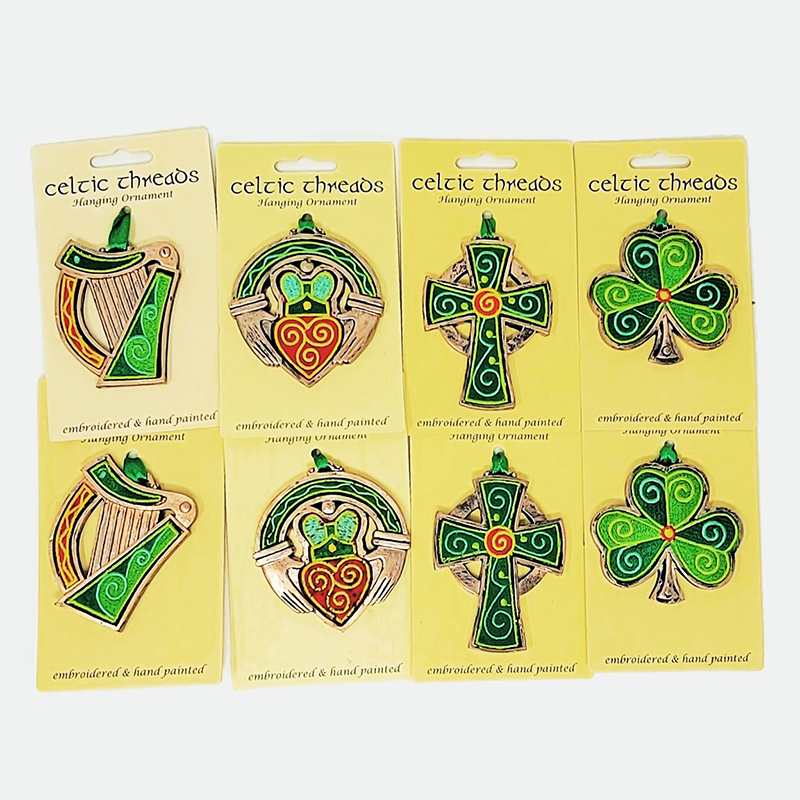 Irish Christmas Tree Ornaments Set of 8- Celtic Symbols