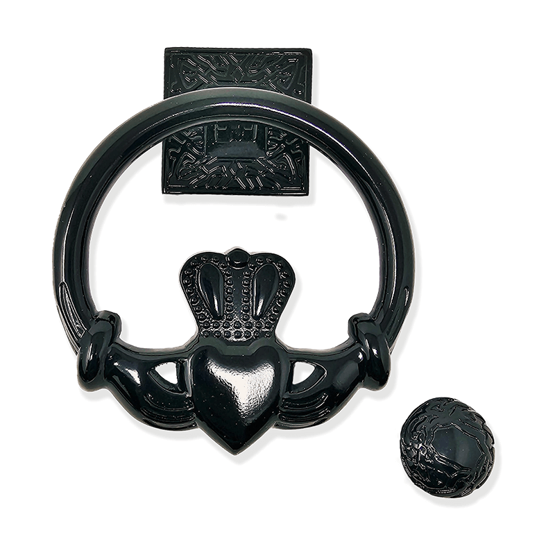 Claddagh Irish Door Knocker Polished Brass Finish