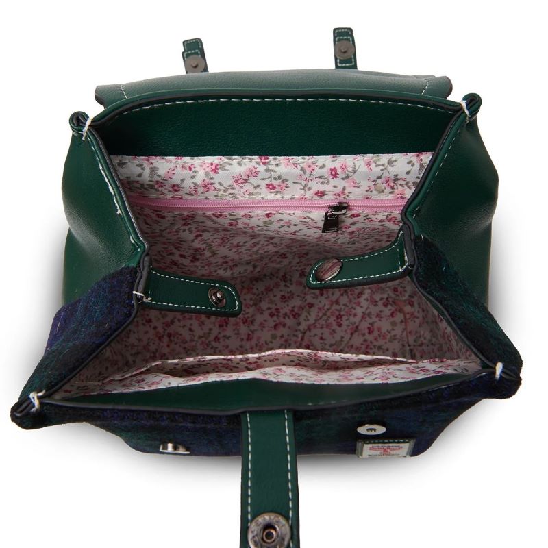 Islander Harris Tweed Mini Backpack NWT in Tartan Green Vegan Leather Bag Islander Harris Tweed Matching Backpack & Wallet Set  main image 4