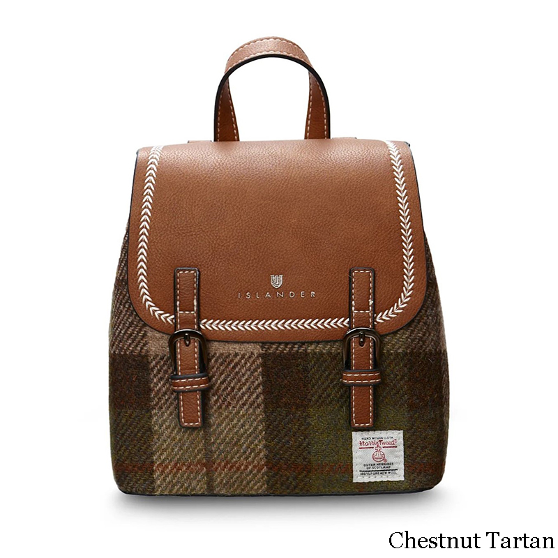 Harris Tweed Mini Backpack | Free US Shipping | Tweed & Leather
