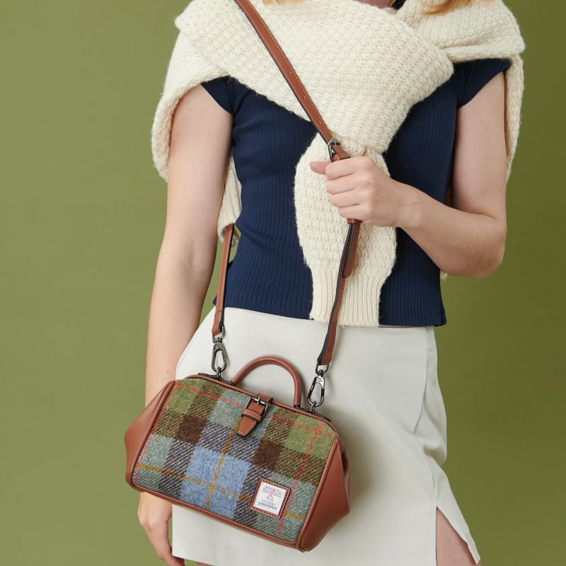 Harris Tweed Medium Doctor Bag | Free US Shipping | Tweed & Leather