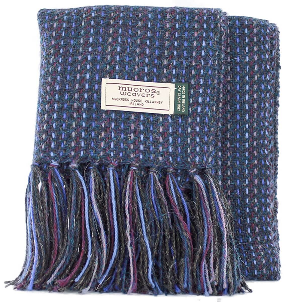 Mucros Weavers Alpaca Blue Purple Irish Scarf | ShamrockGift.com