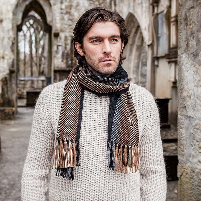 Mucros Weavers Men's Soft Donegal Tweed Scarf