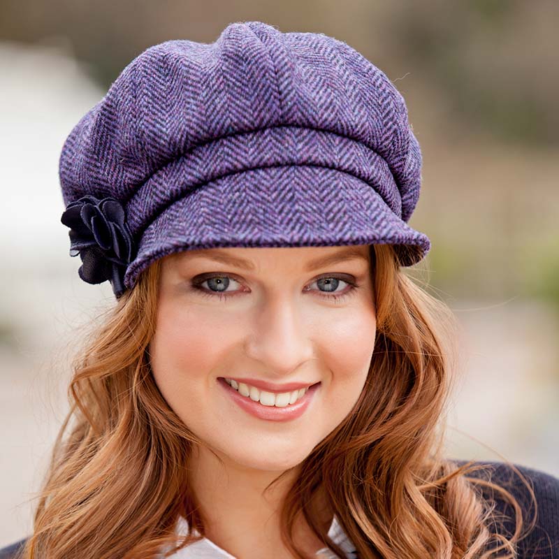 Women's Newsboy Cap, Made in Ireland, 100% Irish Tweed, Fast Shipping